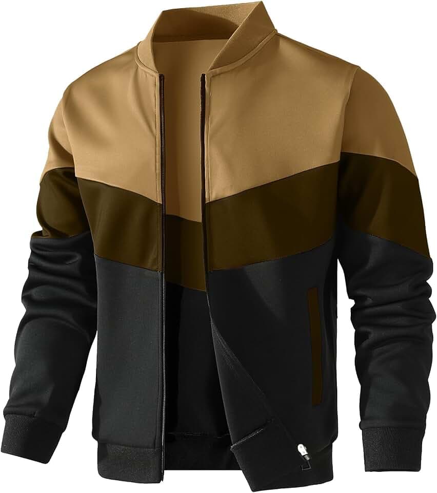 HYPESTFIT Herren Bomberjacke Leicht Übergangsjacke Farbblock