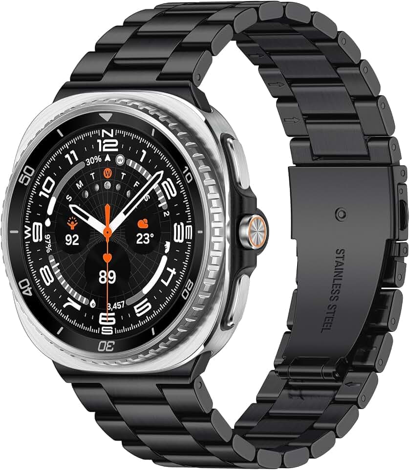 20mm Metall Ersatzarmband Kompatibel mit Samsung Galaxy Watch 8 Armband Damen Herren, Einstellbar Edelstahl Metall Armbänder für Armband Samsung Galaxy Watch 8 40mm 44mm/8 Classic 46mm