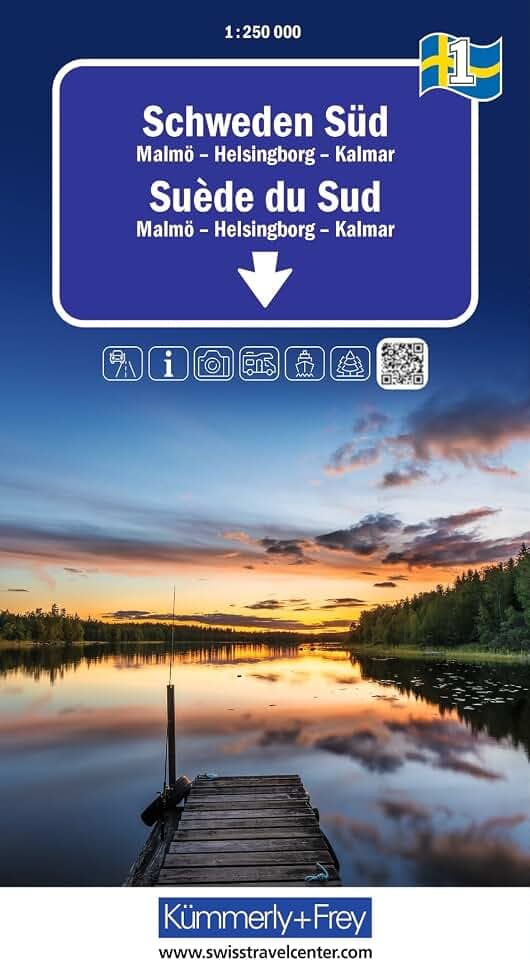 Kümmerly+Frey Regional-Strassenkarte 1 Schweden Süd 1:250.000: Malmö-Helsingborg-Kalmar