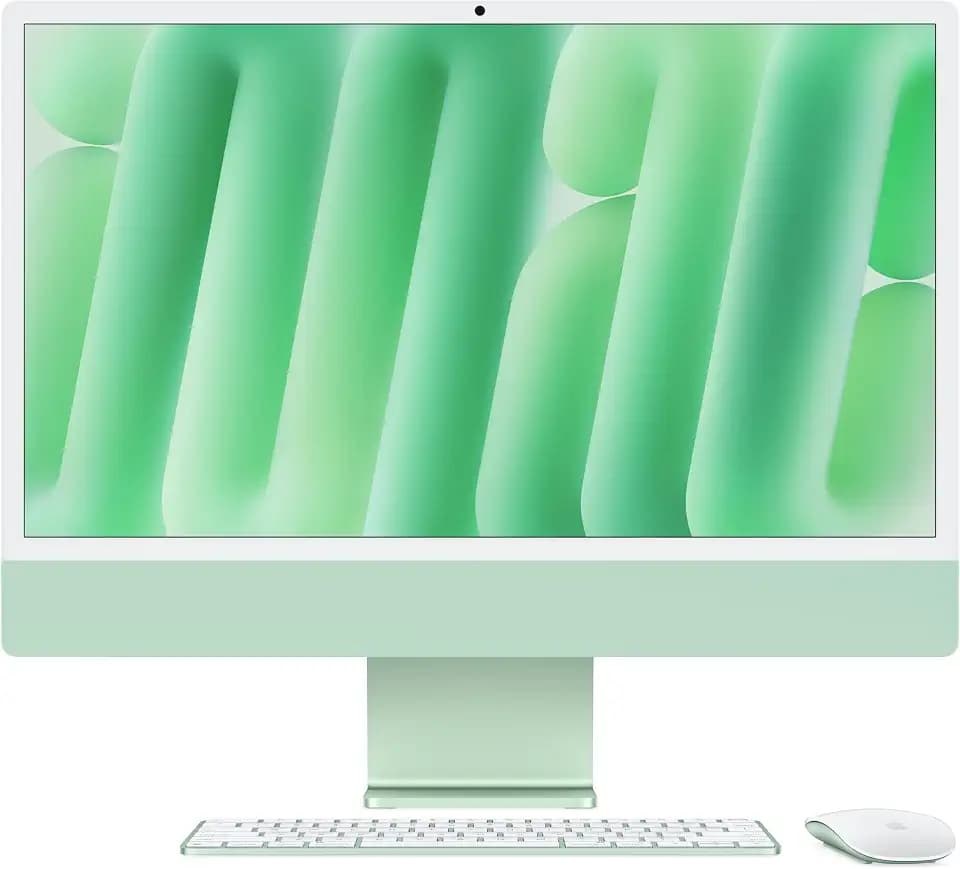 Apple 2024 iMac All-in-One Desktop Computer with M4 chip with 10-core CPU and 10-core GPU: Built for Apple Intelligence, 24-inch Retina Display, 24GB Unified Memory, 512GB SSD Storage; Green