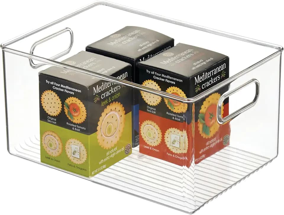iDesign Plastic Pantry Storage Bin, Clear