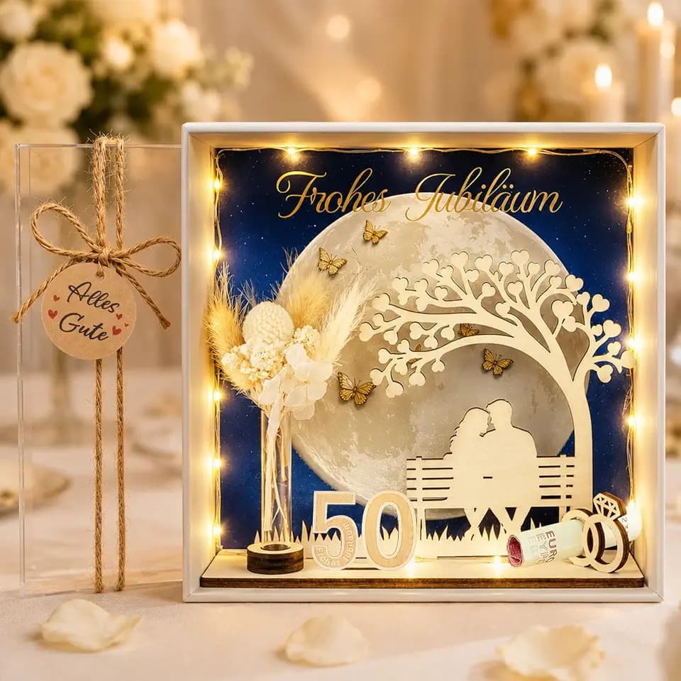 TUZELIYA 50. Jahre Hochzeit Geschenk, Kreative Geldgeschenk Verpackung