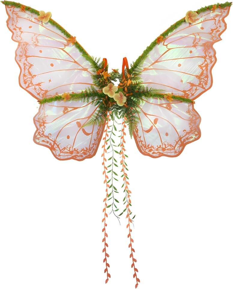Snycler Fairy Wings for Adults, Fairy Costume Willow Leaf Butterfly Ideal for Photo Props Cosplay Costume Party