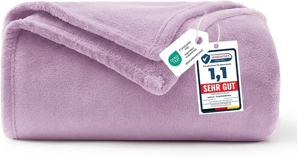 WAVVE Kuscheldecke Flauschig Decke Tagesdecke 150x200 - Sofadecke Lila