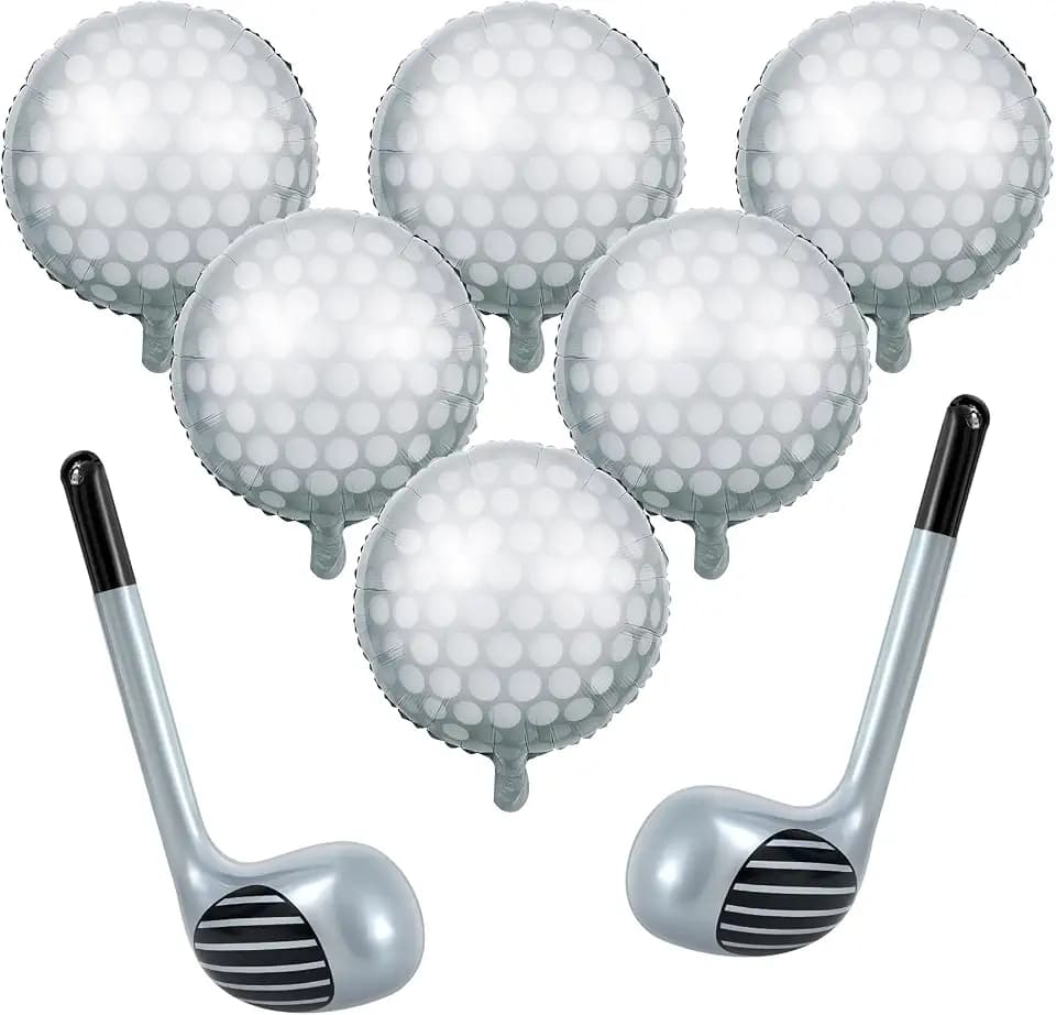 8 Pcs Golf Balloons Inflatable Golf Club for Birthday Party