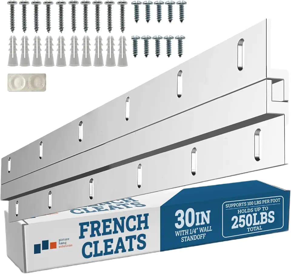 PHS French Cleat Hanger, 30 in, with Screws & Anchors, for Mirrors