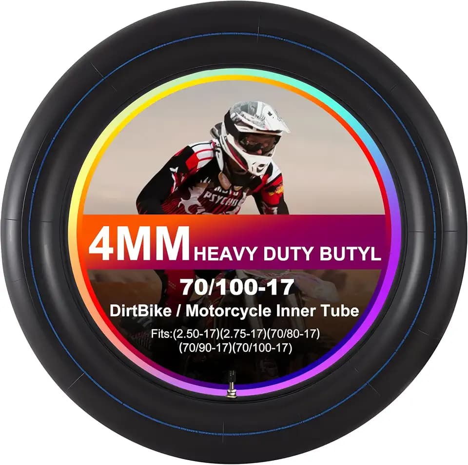 Heavy Duty 4mm Thick Motorcycle Inner Tube Replacement, 70/100-17" Tire Tube Compatible With 2.50-17，2.75-17，70/80-17，70/90-17，70/100-17
