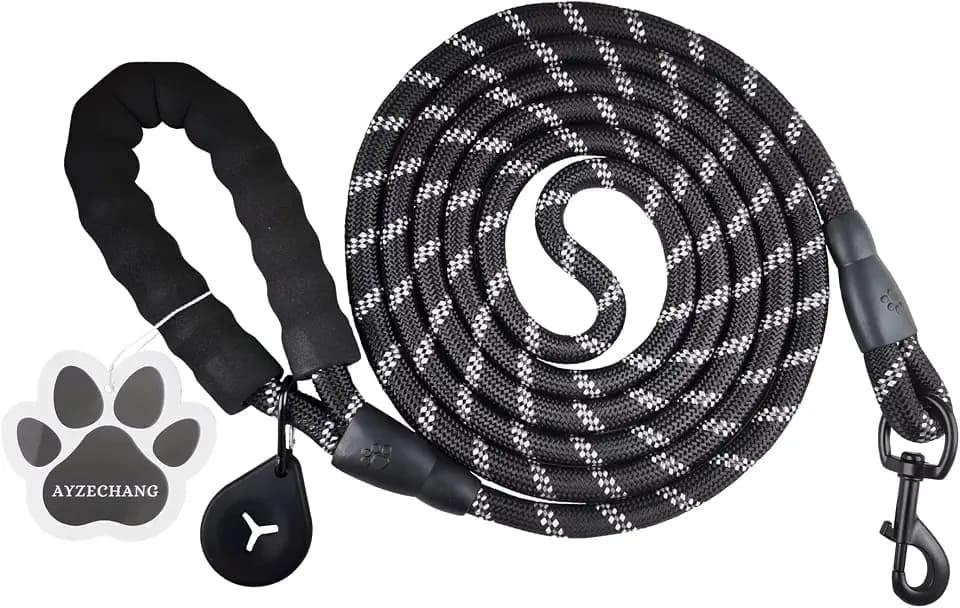 Hundeleine, 1,5M/2M/3M geeignet für kleine Hunde, mittlere Hunde, große Hunde, reflektierende und robuste Hundeleine (3M) schwarz