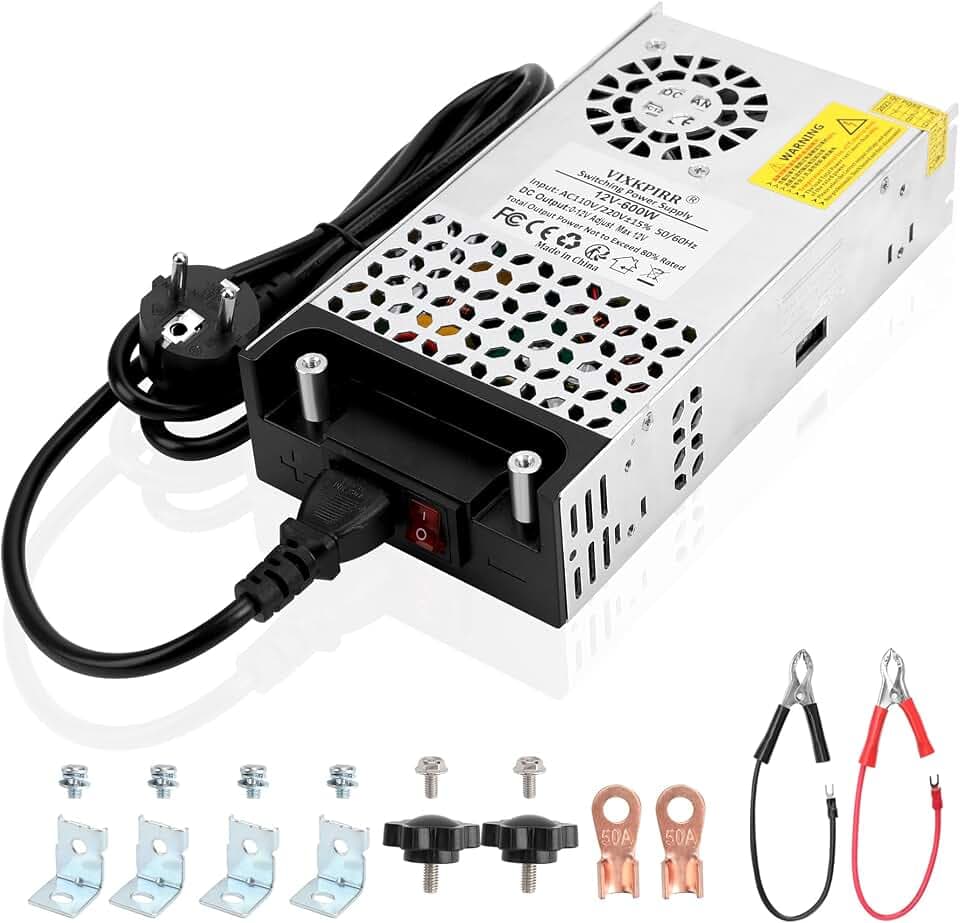 DC 12V 50A 600W Netzteil Transformator Schaltnetzgerät SMPS | Schaltnetzteil 230V AC auf DC 12V Netzteil 50A 600W Trafo, für Pumpen, LED‑Lichtleisten, CCTV‑Kameras, Autoradio, 3D‑Drucker