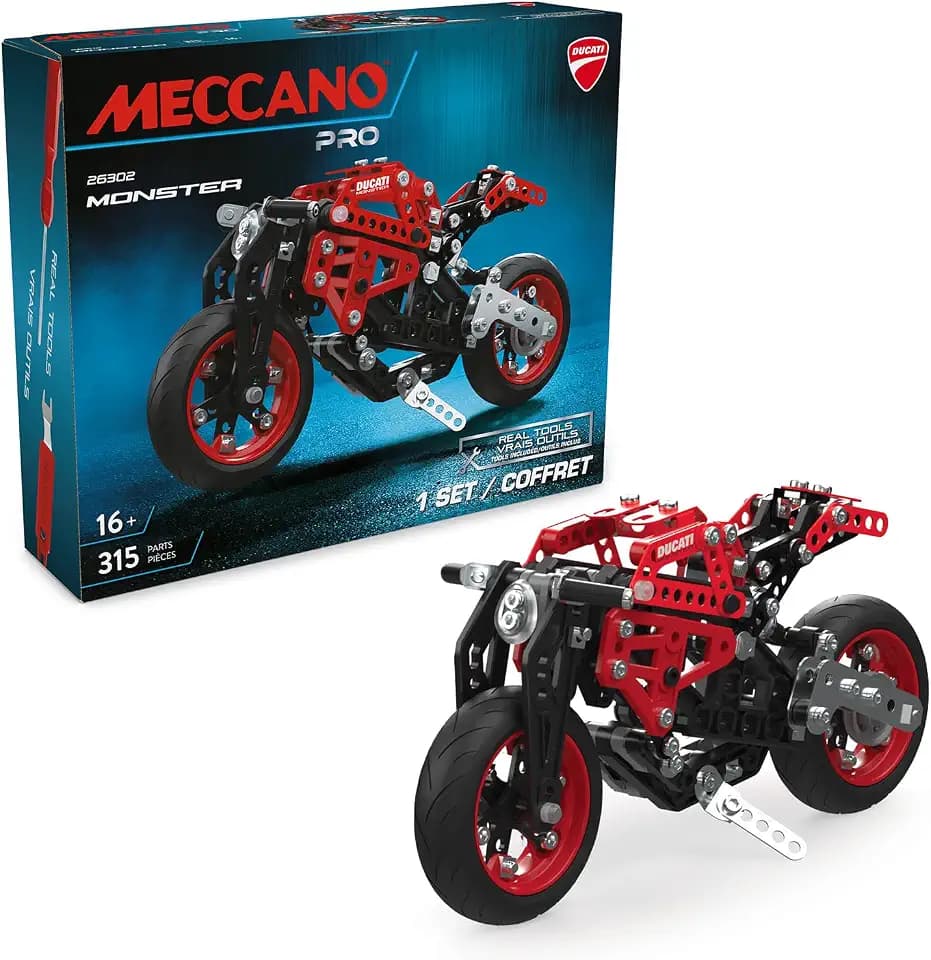 BANDAI Meccano Pro Ducati Monster – Ducati Monster Motorradmodell zum Bauen