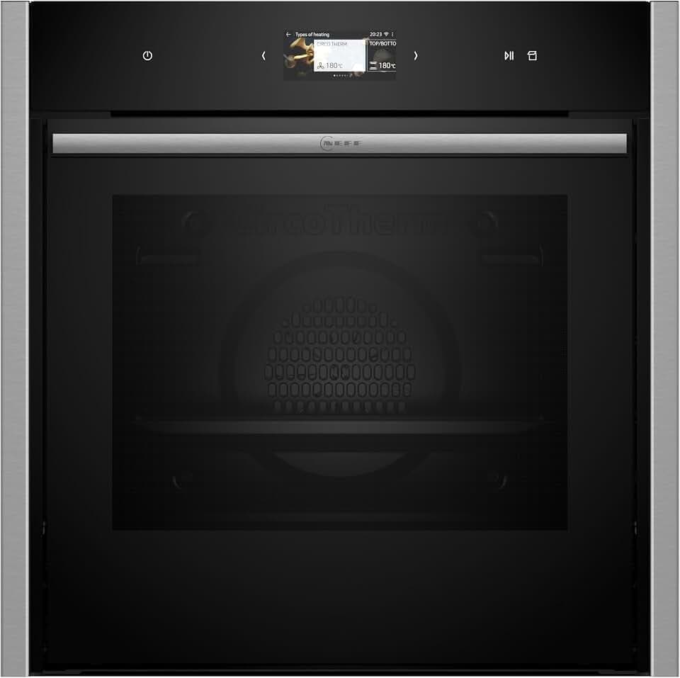 NEFF B64VS71N0, N 90, Einbau-Backofen, Made in Germany, Integrierbarer Backofen 60 x 60cm, Slide&Hide, Full Touch TFT-Display, Favorit, Vario Steam, Soft Open & Close, Schwarz