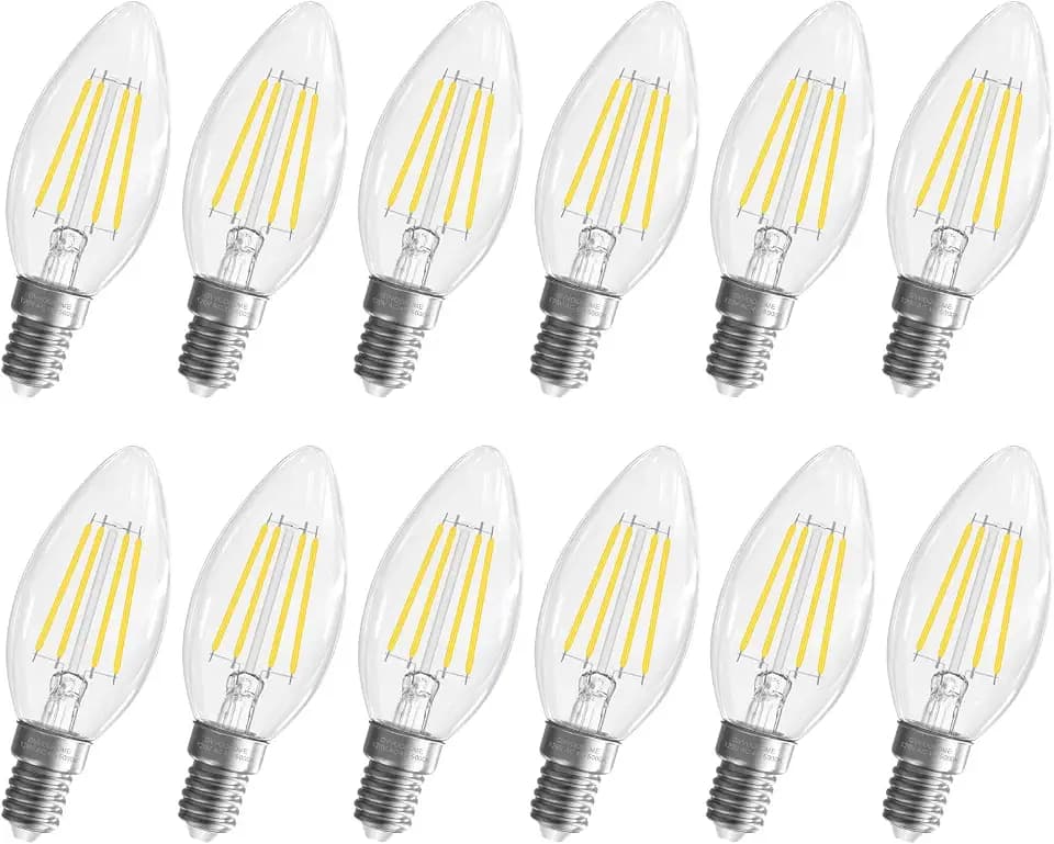 GvvooHome E12 Candelabra Bulb, 5000K Daylight LED Chandelier Light Bulbs