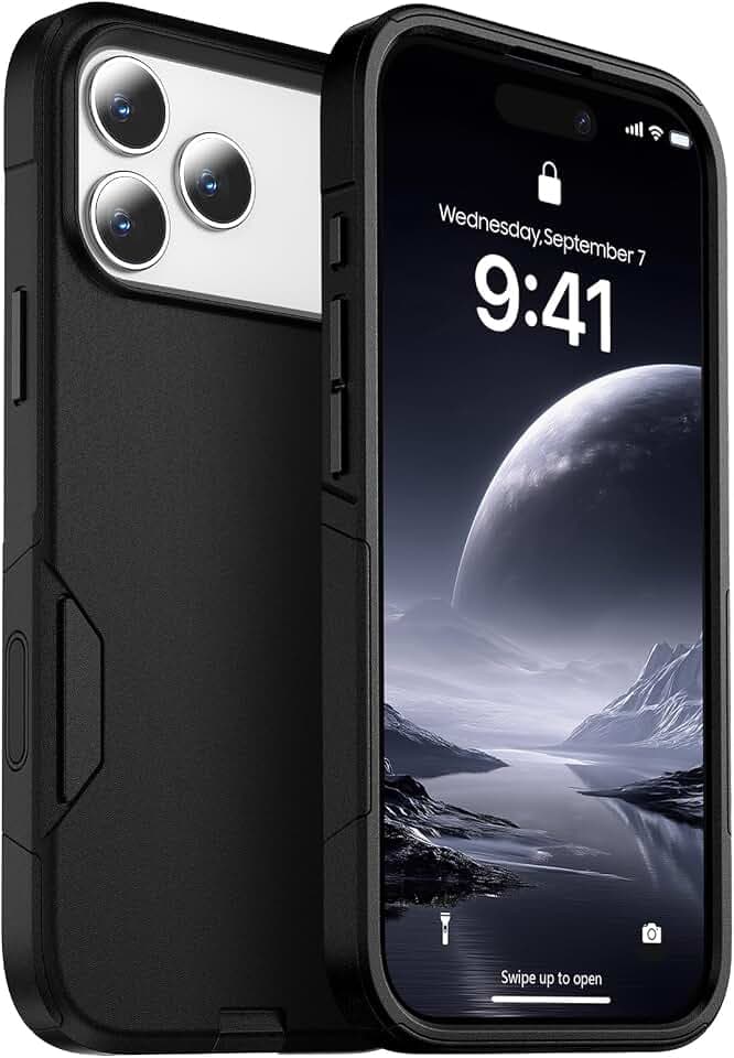 Magnetic for iPhone 17 Pro Max Case Heavy Duty Rugged Dual-Layer Black