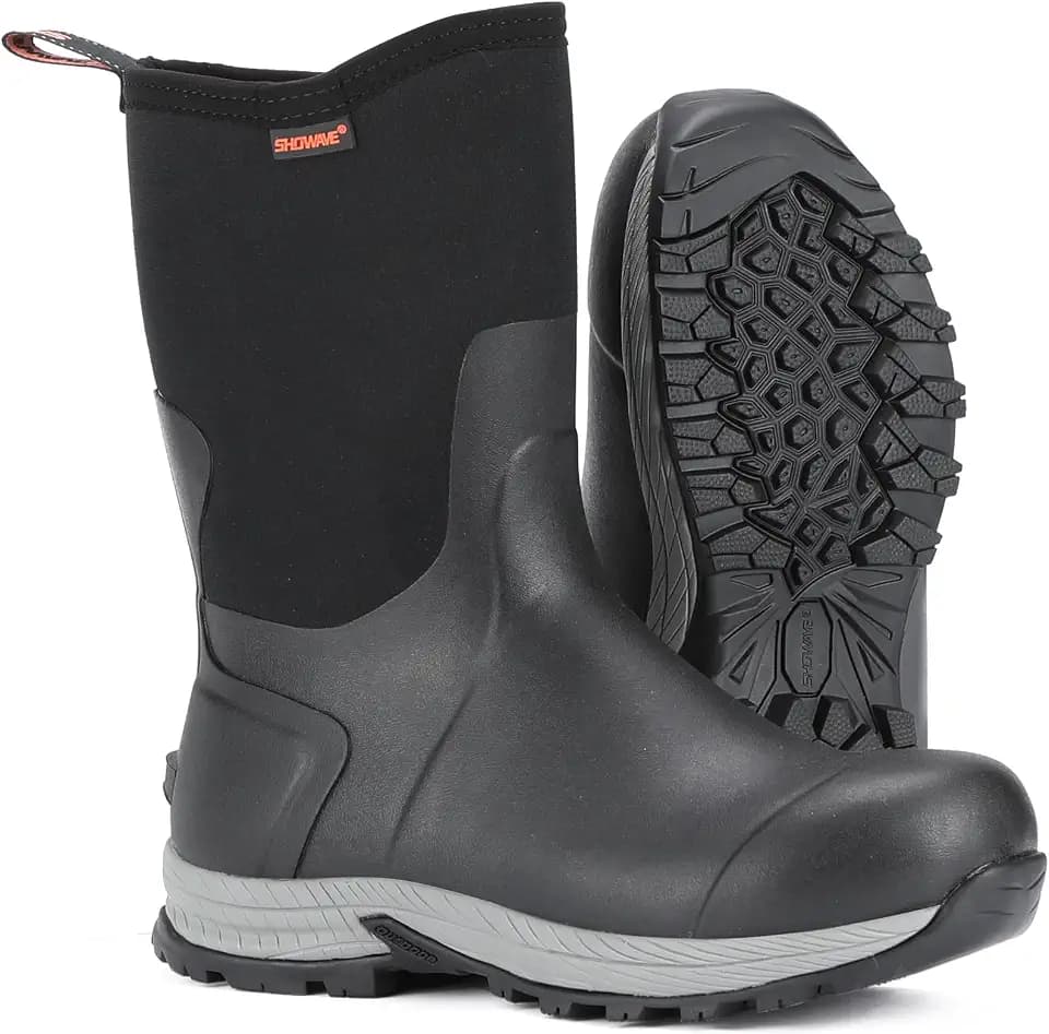 Showave Excursion Men's Rubber Rain Boots Waterproof Insulated Hunting Boot