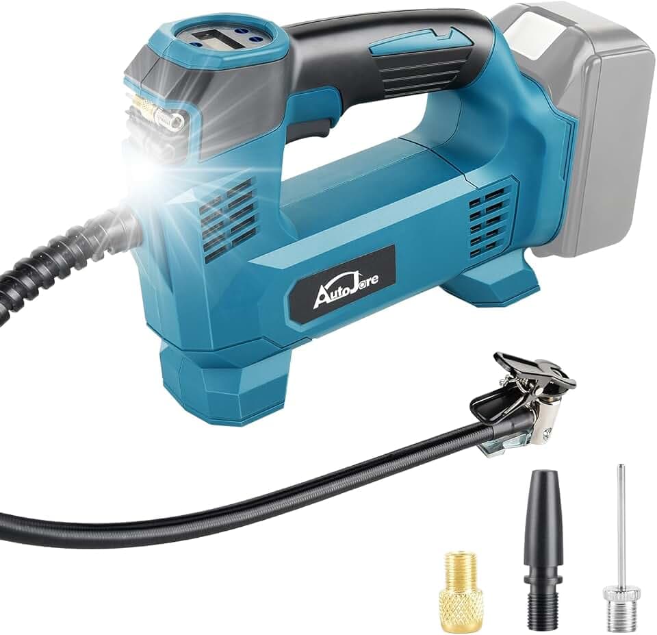 Akku Kompressor Kompatibel mit Makita 18 V Akku 150PSI Elektrische Luftpumpe mit Digitalanzeige Tragbare Luftkompressor für Auto, Bälle, Fahrräder, Motorrad (ohne Akku)