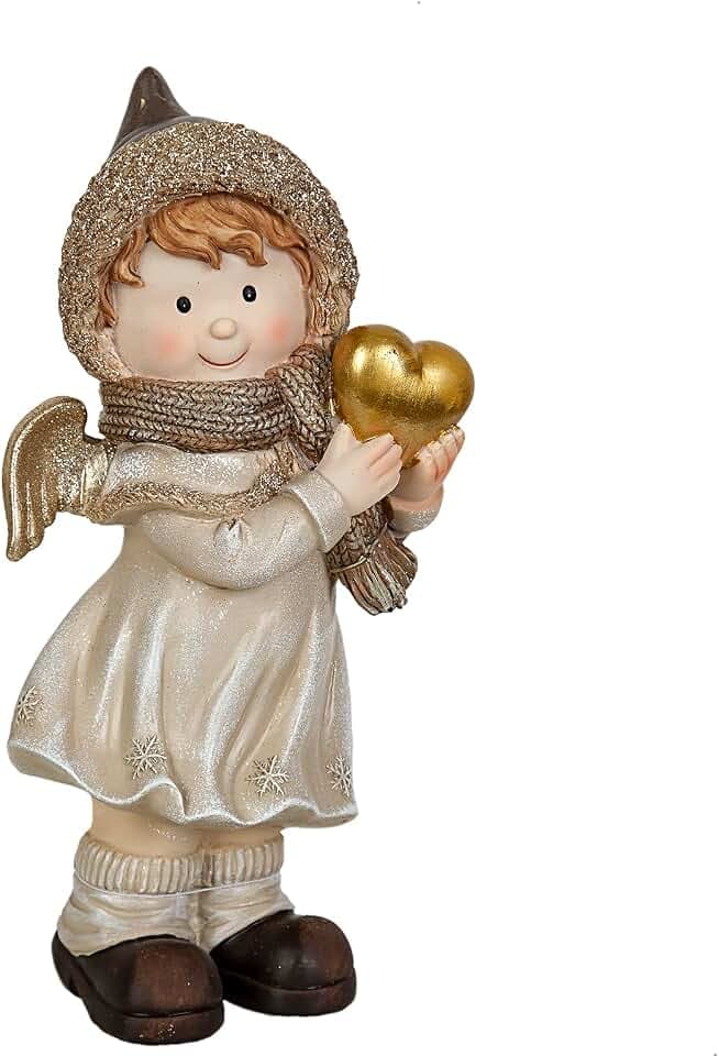 FIGURA NIÑA C/CORAZON RESINA