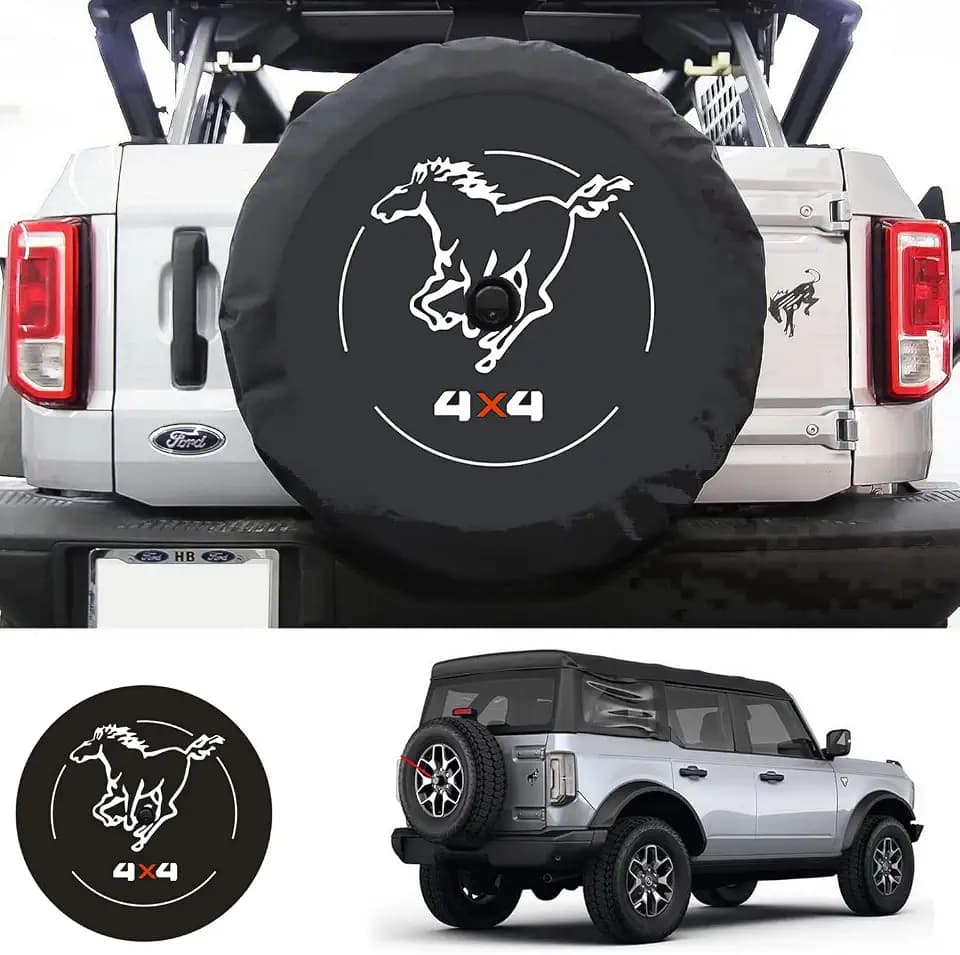 Spare Tire Cover with Camera Hole for Ford Bronco, Galloper 4X4