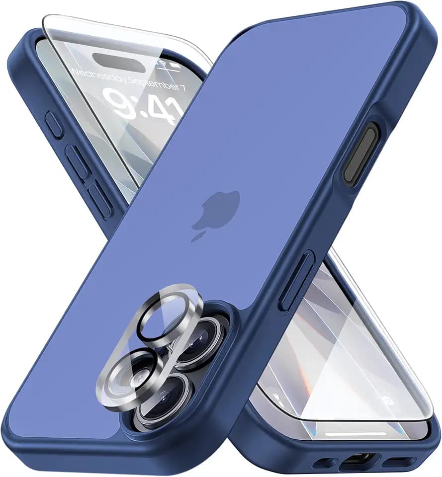 Yriklso 3 in 1 for iPhone 17 Phone Case, Shock‑Absorbing, Navy