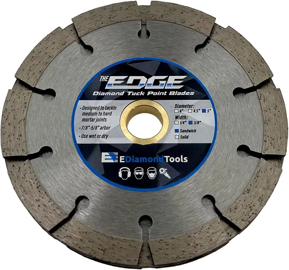 5" Diamond Tuck Point Blade for Mortar Joint Removal 3/8" Width, 7/8"-5/8"