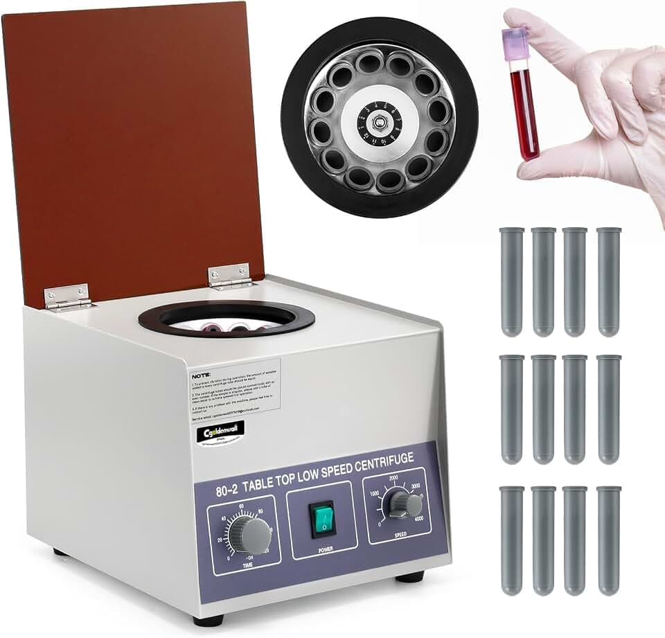 CGOLDENWALL Zentrifuge 12x20ml, PRP PRF Tischzentrifuge 4000rpm, 2325xg