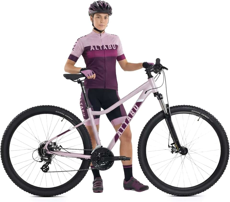 ATTABO Alpe 2.0 Damen Mountainbike Alu-Rahmen SR Suntour XCE Gabel Shimano 3 x 8 Schaltung (24 Gänge), TEKTRO Scheibenbremsen mit Zubehör (Schlüssel, Klingel, Reflektoren)