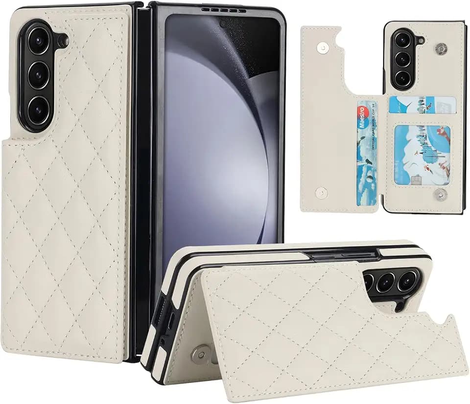 XIZYO for Samsung Galaxy Z Fold 5 Wallet Case, White