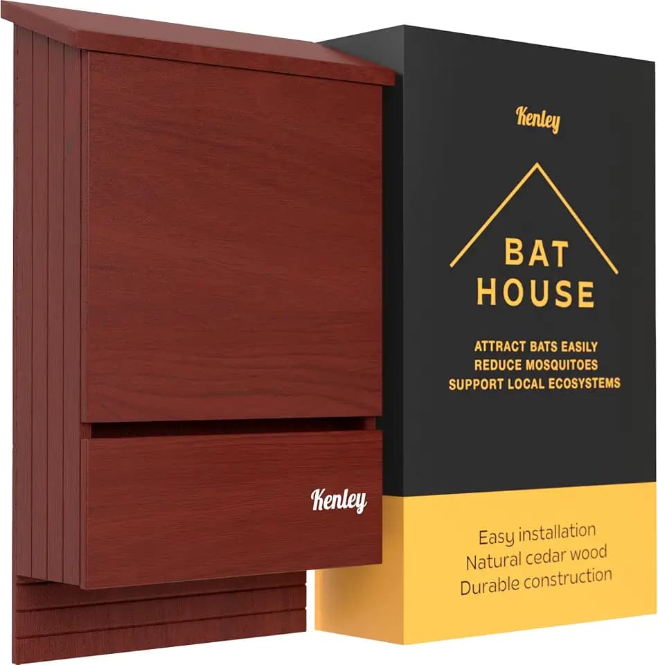 Kenley Bat House - Large Outdoor Bat Box with Double Chamber - Cedar Wood