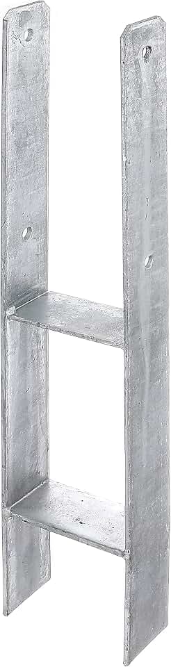 Alberts 203924 H-Pfostenträger | feuerverzinkt | lichte Breite 111 mm | Gesamthöhe 600 mm | Materialstärke 5 mm