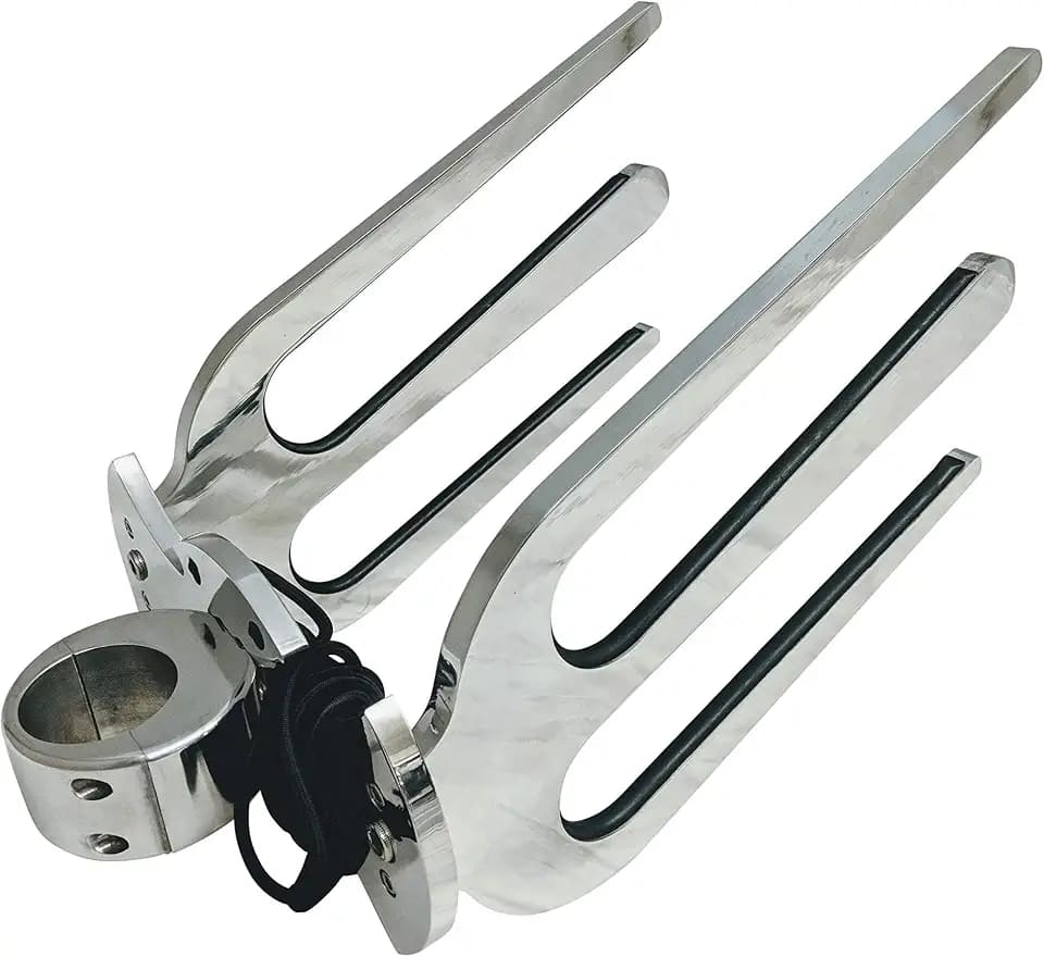 Krypt Towers Wakesurf Rack for Tower, Surfboard Rack for Boat, Holds 2 x Wakesurf Boards, Polished Aluminum Wakeboard Rack, Fits Clamp Tubing Sizes-1 3/4", 1 7/8", 2", 2 1/4", 2 3/8", 2 1/2"
