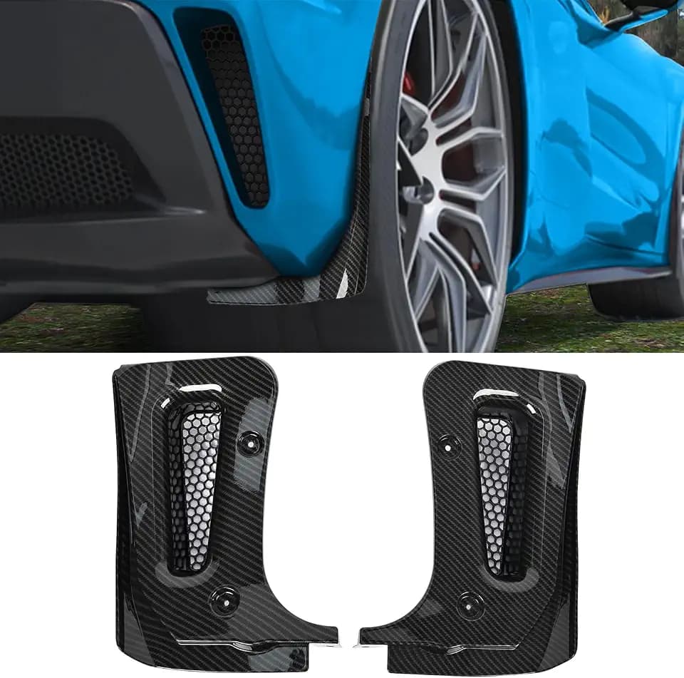Extended Rear Splash Guards Mud Flaps,Carbon Fiber Pattern Wheels Rock Guards Mudflap Fender Mudguard Mud Guards Protector ﻿Accessories for Corvette C8 Z06 2023+ and for C8 E-Ray 2024+