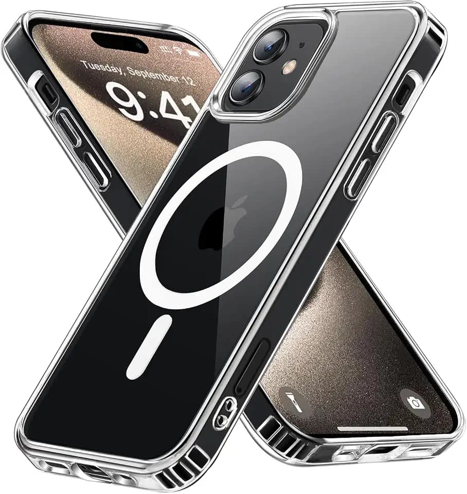 S. Tedazo Magnetic for iPhone 12 Mini Case Compatible with MagSafe,Not Yellowing,Military Grade Protection,Ultra Thin Shockproof Phone Case for iPhone 12 Mini-Clear