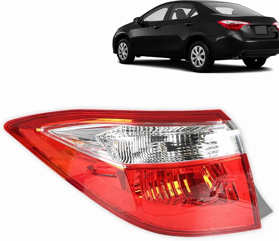 LABLT Red Clear Tail Light Signal Lamp Outer Driver Side Replacement for 2014 2015 2016 Corolla Replacement for 815600275