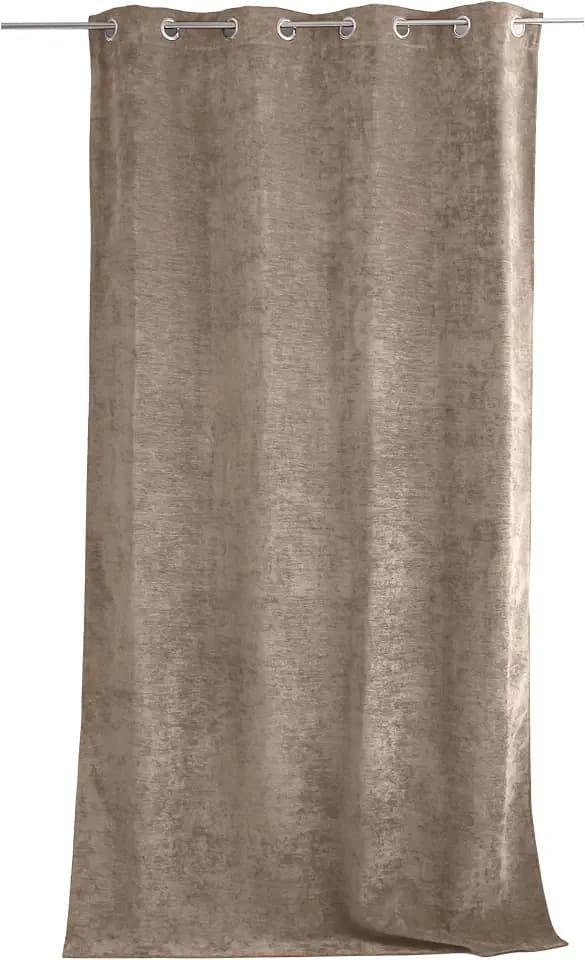 ED Enjoy Home Thermo-Verdunkelungsvorhang mit Ösen, Beige, Natur, 140 x 260 cm, 100% Polyester, Samt, Fleece-Futter, Kollektion Velvet