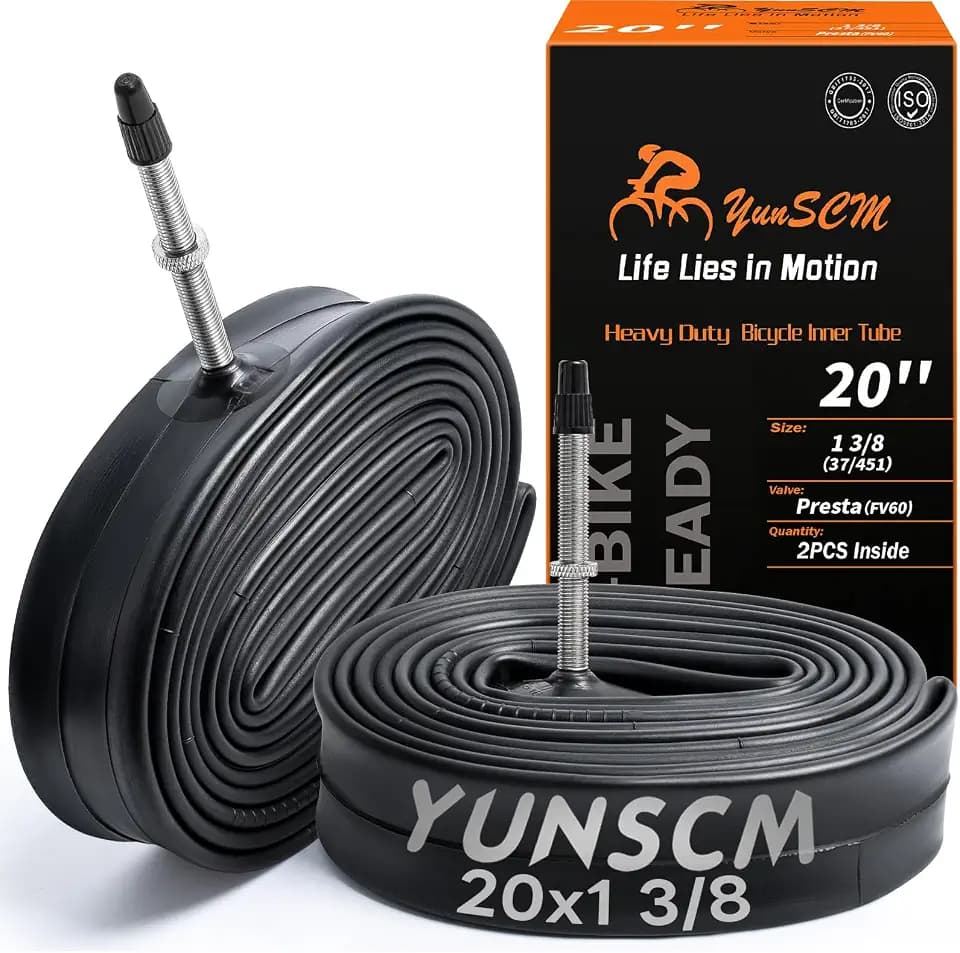 20x1 3/8 Heavy Duty Bike Tubes 20 x 1 3/8 FV60mm Presta Valve 2-PCS