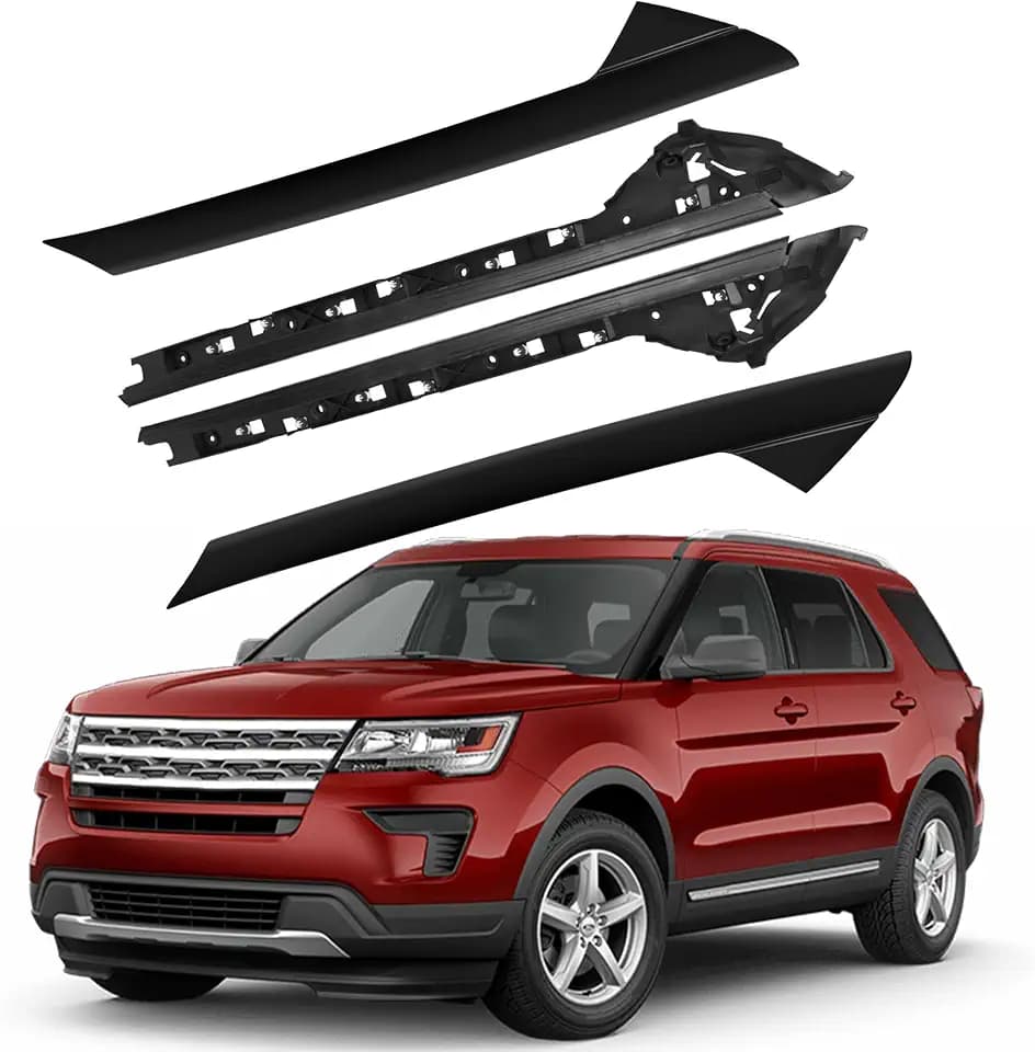 HYR A-Pillar Windshield Trim Molding Set Fit for Ford Explorer 2011-2019, Driver Left & Passenger Right Side, Outer & Inner, 926-450 926-451 BB5Z7803145AA BB5Z7803144AA BB5Z7803137AA BB5Z7803136AA