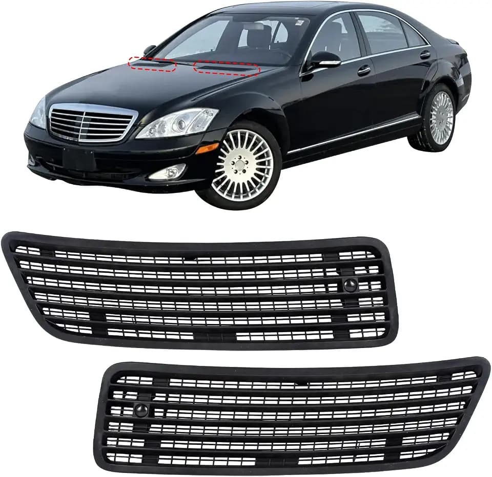 Front Hood Bonnet Grill Vent Compatible with Mercedes Benz S550 W221 07-13
