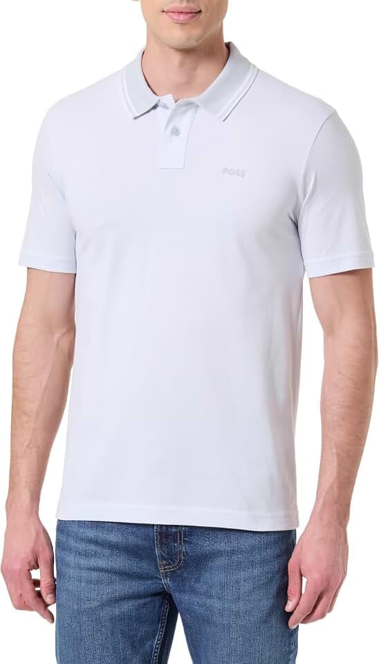 BOSS Herren PeoxfordNew Poloshirt aus Baumwoll-Piqué mit Logo-Print