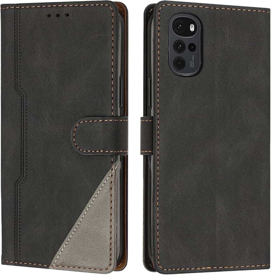 Radoo Kompatibel mit Motorola Moto G22 Hülle, PU Leder Handyhülle [Stand Feature] [Kartenfachr] [Magnetic Closure Snap] Schutzhülle Klappbar Flip Case Cover für Motorola Moto G22 (Schwarz)