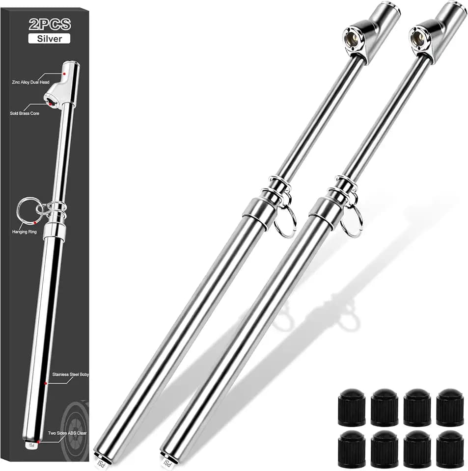 Heavy Duty Tire Pressure Gauge-2 Pack (Sliver)