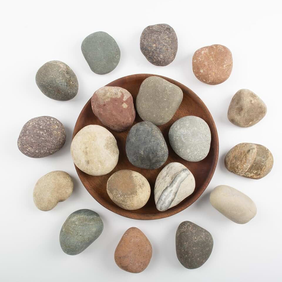 10LB Natural River Rocks, 1–2 Inch Decorative Stones for Plants, Aquariums, Garden Landscaping, Planters, Indoor & Outdoor Decor – Mixed Color