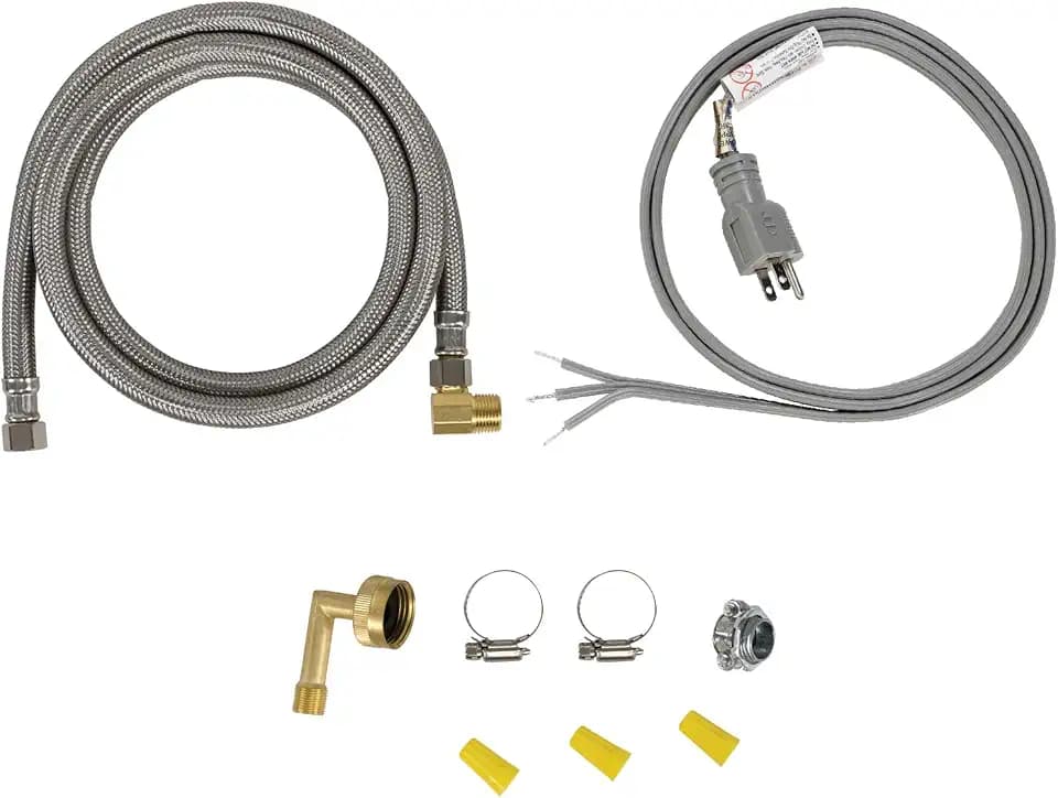 Certified Appliance Accessories Dishwasher Installation Kit with Dishwasher Hose and 3 Wire Power Cord, 6 Feet, Straight Plug Head