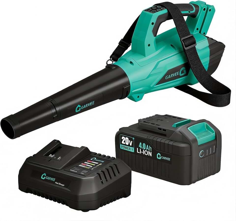 Garvee Brushless Leaf Blower Cordless 20 V 4.0Ah,Fast Charge 750 CFM