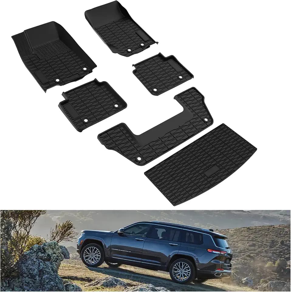 Kiwi Master Floor Mats & Cargo Mat for 2021-2026 Jeep Grand Cherokee L