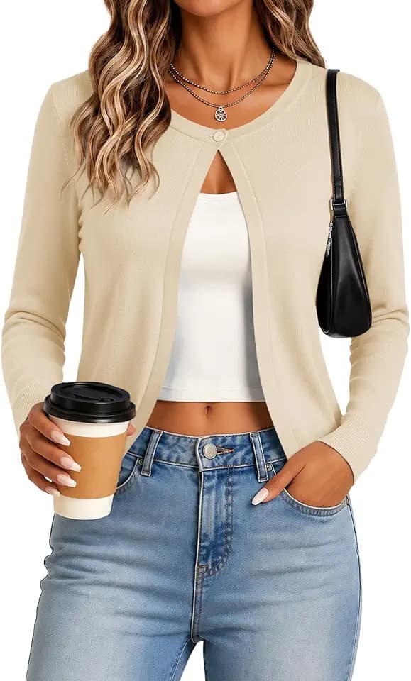 LUYAA Cardigan Sweaters for Women Long Sleeve Bolero Shrugs for Dresses