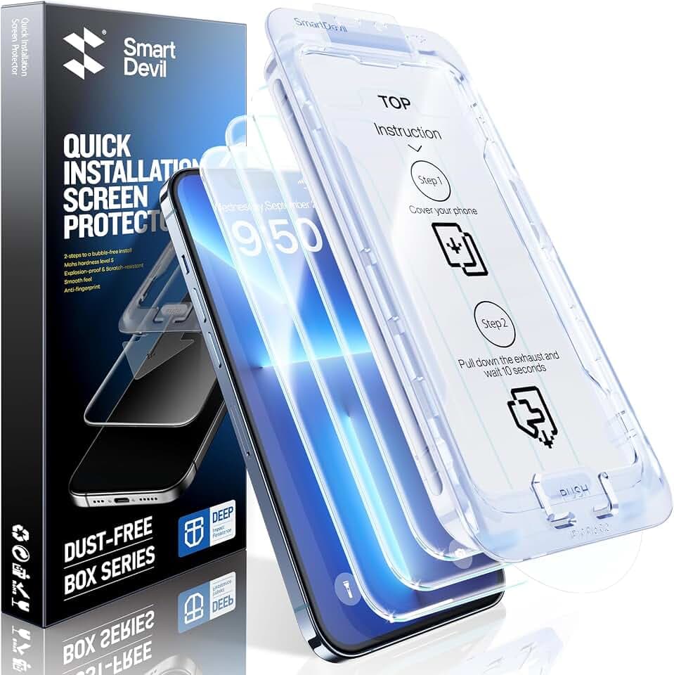 SMARTDEVIL 3 Pack for iPhone 17e/16e/14/13 Pro/13 Screen Protector