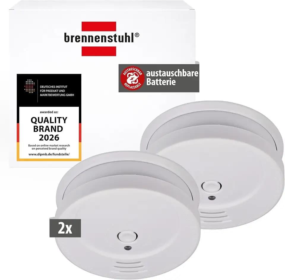 Brennenstuhl Rauchmelder Set, 2X RM C 9010 mit austauschbarer Batterie
