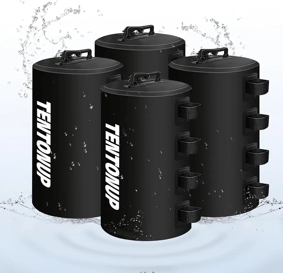 4 Pack Canopy Water Weight Bag, 220 LBS Water Tent Weights Set of 4 Leg Weights for Gazebo, Pop Up Canopy, Canopies, Tent (Black 25L)