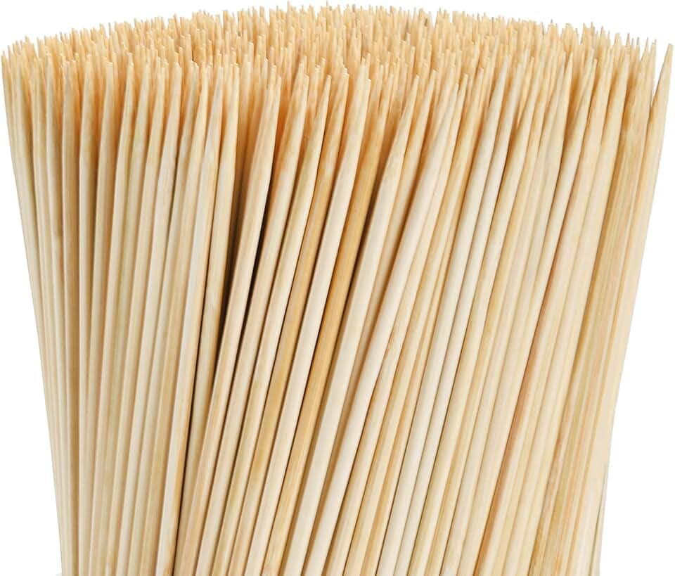 Fasmov 1000 Pack Natural Bamboo Skewer Sticks, Bamboo BBQ Appetizer Skewers for Grilling, Kabob, Fruit, Appetizers, Cocktail, Brunch, Chocolate Fountain, 8-Inches