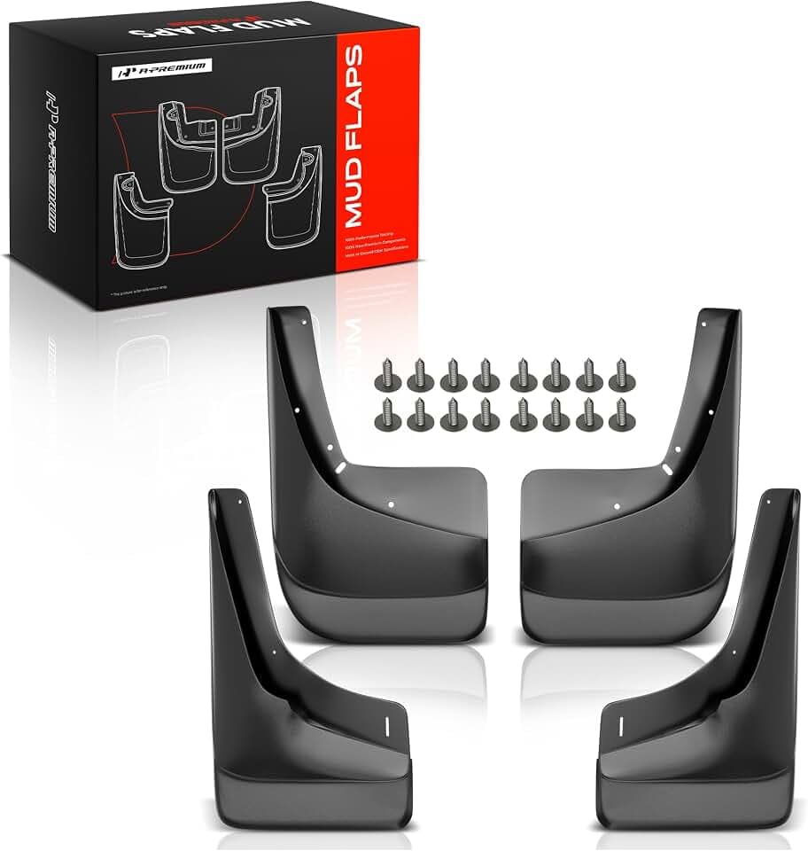 A-Premium Mud Flaps, No Drilling Required Splash Guards with Accessories