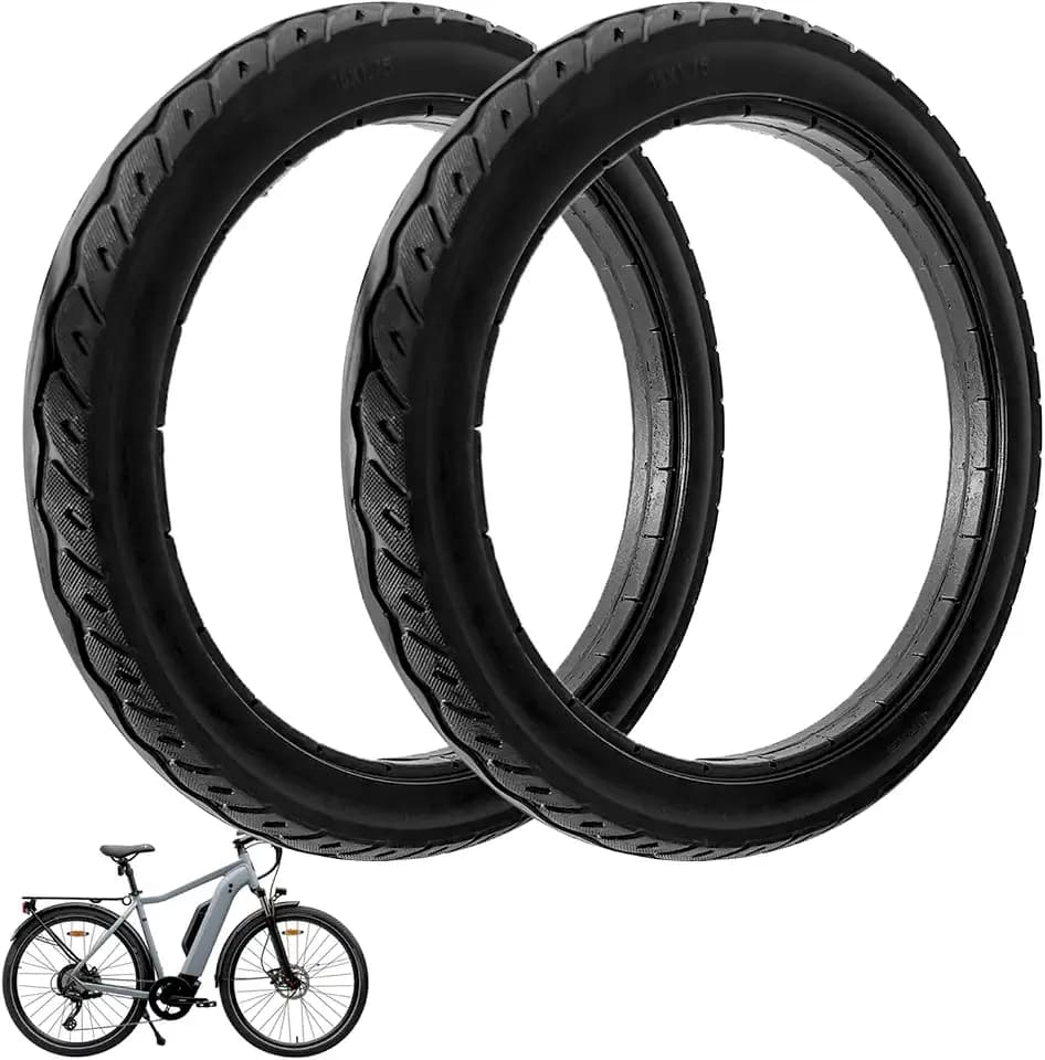 16x1.75 Bicycle Solid Tire, 16 inch Electric Bike Tubeless Solid tire [Puncture-Proof Anti-Skid Wear-Resistant]